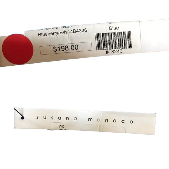 SUSANA MONACO Maxi Dress Blueberry Blue Sleeveless Empire Elastic Waist Sm NWT - Picture 6 of 8